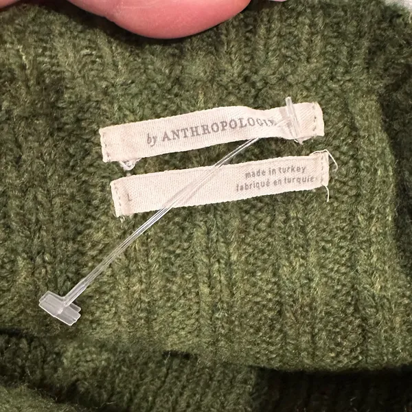 ANTHROPOLOGIE Crop Cable-knit Summer Sweater Tank In Green L - Image 6