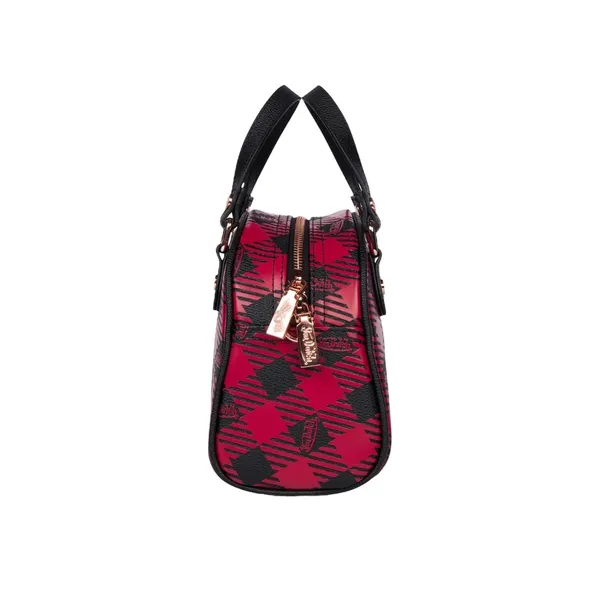 NWT! Von Dutch Red & Black Plaid Small Bowling Bag - Image 4