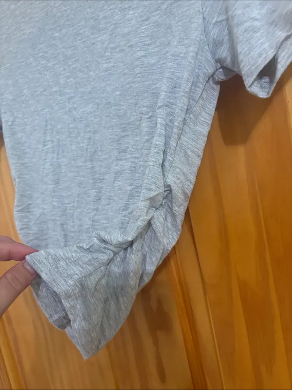 Boutique Brand Size XS Grey Rusched Side T-Shirt - Image 2