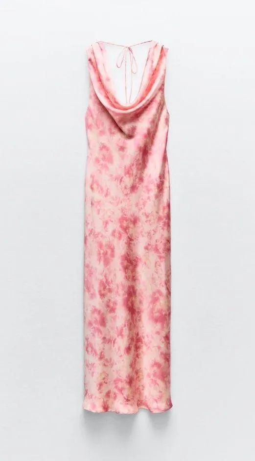 ZARA Pink Tie Dye Dress - Image 3