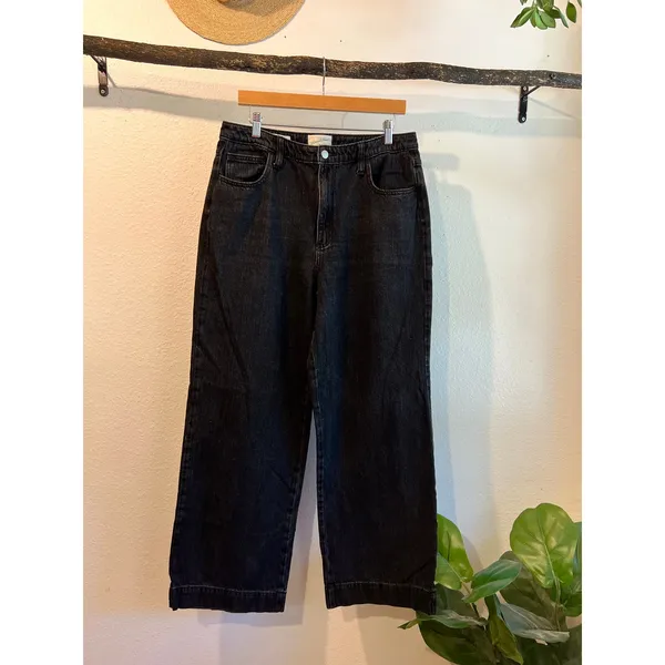 Universal Thread High Rise Wide Leg Black Cotton Denim Jeans Size 12 Regular - Image 14