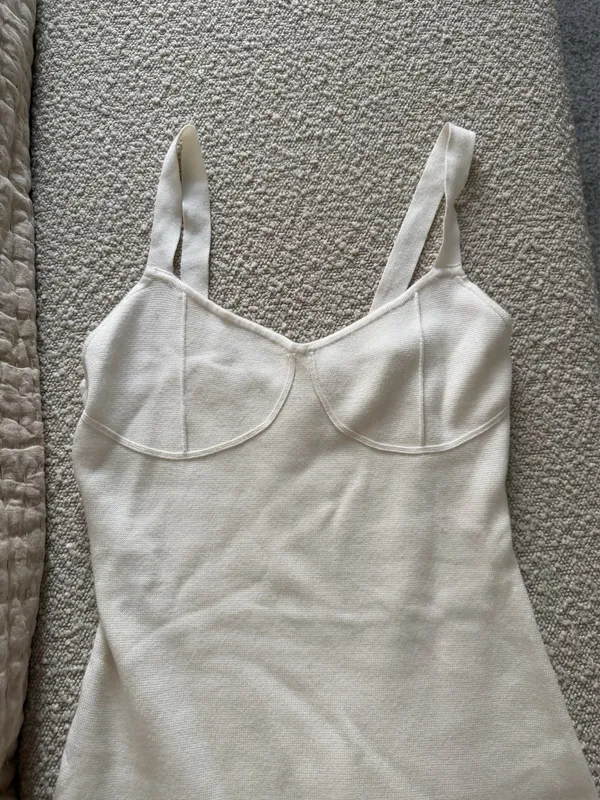 Abercrombie White Knit Midi Dress - Image 5
