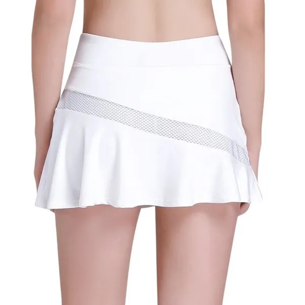 Camel Crown Skort Athletic Skirt‎ Womens Small White Mesh Panel Ruffle Hem NWT - Image 2