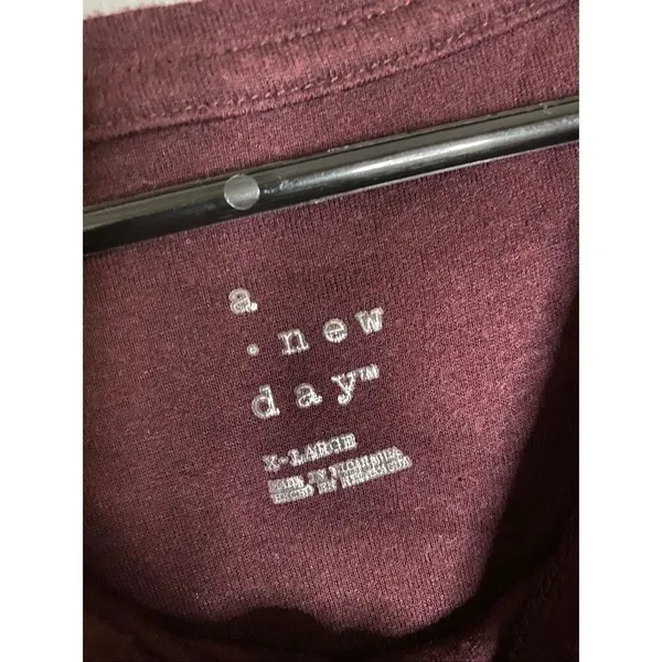 A New Day Purple Scoop Neck Long Sleeve T-shirt Size XL - Image 3