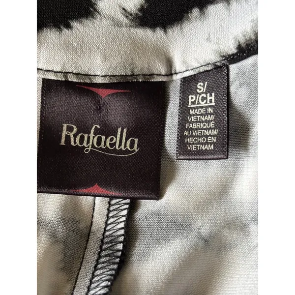 Rafaella Womens Dress Size S Black White Tie‎ Dye Flounce Deep V Neck Maxi - Image 3