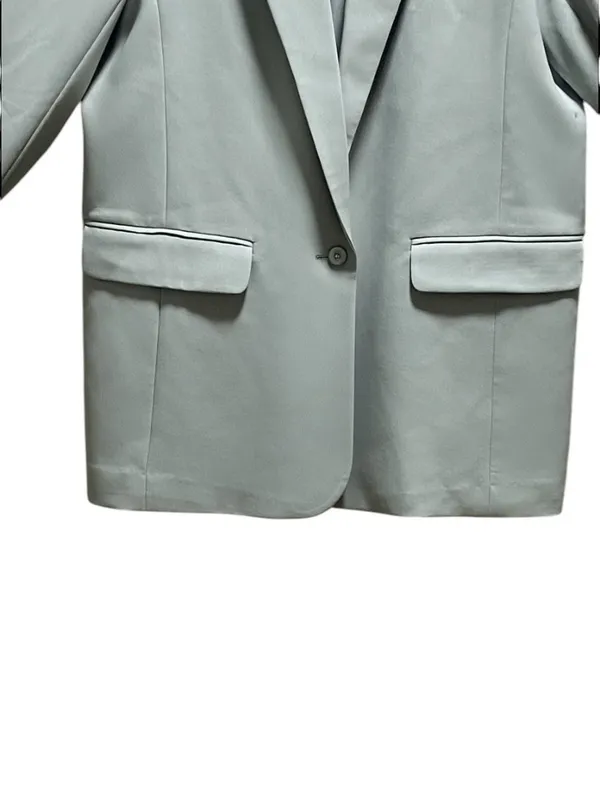 Abercrombie & Fitch Relaxed Suiting Blazer Mint Green Size M NWT Minimalist Cute - Image 7