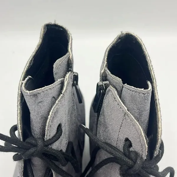 Dolce Vita velvet silver lace up combat bootie Gray Size 10 - Image 3