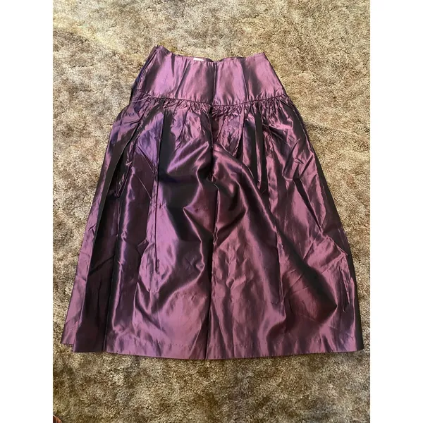 Vintage Albert Paul Iridescent Purple Taffeta Midi Skirt NWT Deadstock Whimsy - Image 3