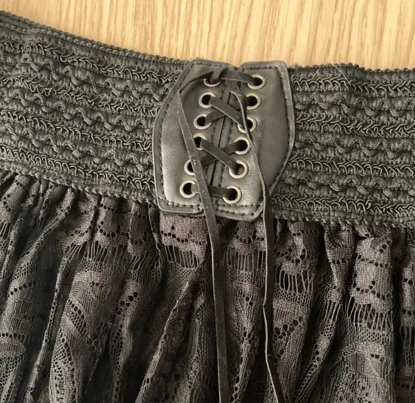🆕Black Bohemian Swirl Lace-Up Maxi Skirt OS🆕 - Image 7