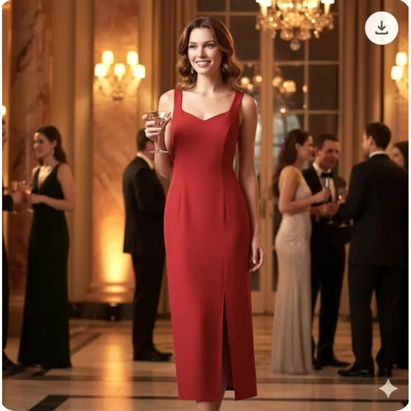 CDC Caren Desiree Vintage Dress Womens 8 Red Crisscross Back Cocktail Made USA - Image 11