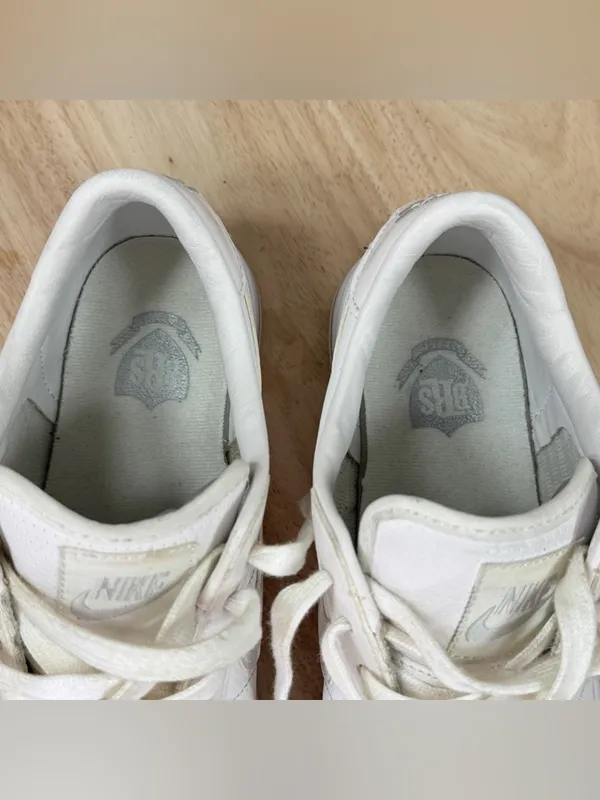 Nike Sweet Classic Perforated Leather Low Top Sneakers White Pink 7.5 354496-110 - Image 9