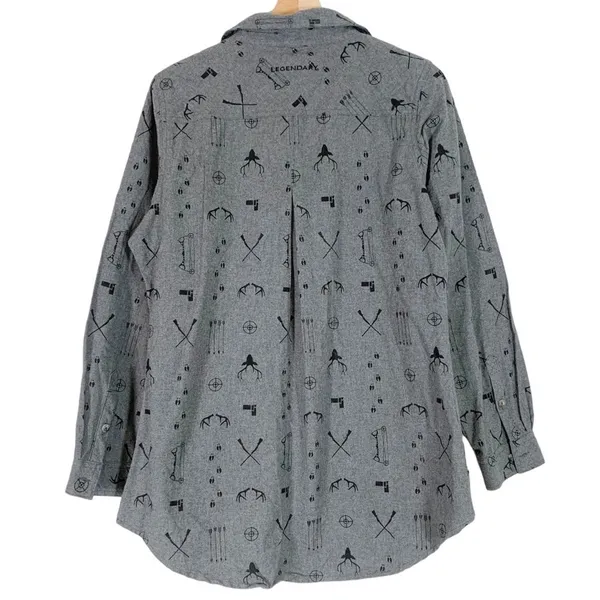 Legendary Whitetails Firelight Popover Flannel Shirt Size Large - Image 2