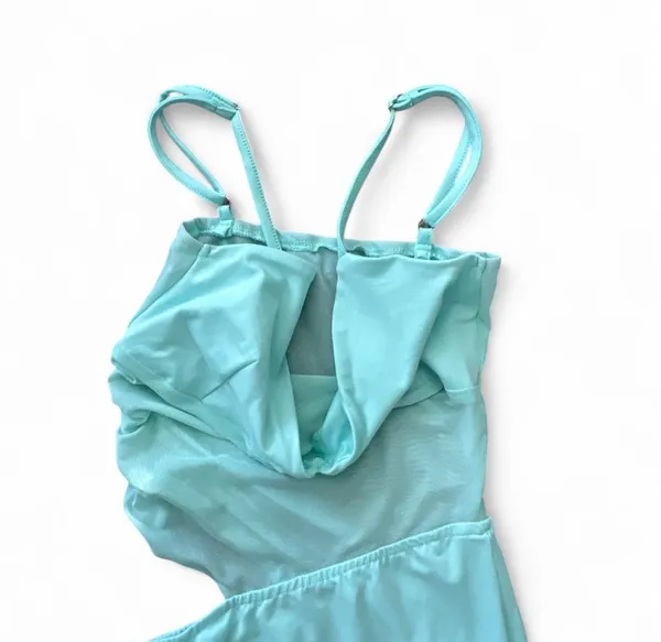 Peppermayo Mint blue dress with sheer cut out - Image 3