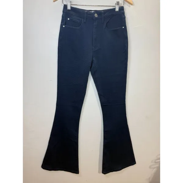 WeWoreWhat High Rise Flare Jeans Women 25 Navy Blue Stretch Denim Trousers 70s - Image 3
