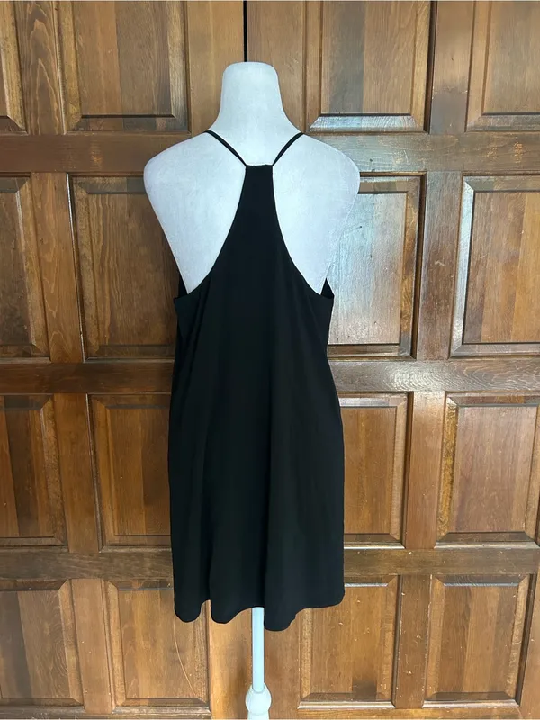 Alice + Olivia Fierra Black Silk Blend Racerback Y-Back Slip Dress Size S / P - Image 4