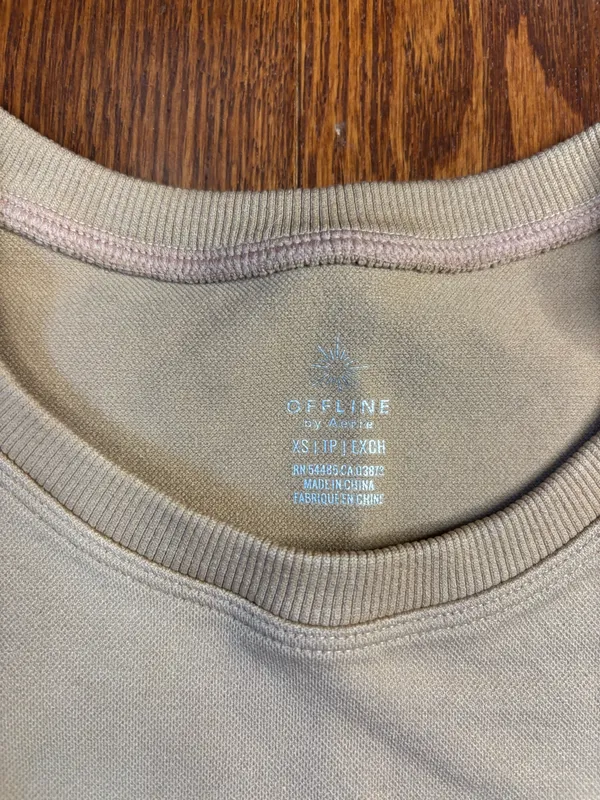 Offline aerie tan cropped short sleeve top XS - Image 5