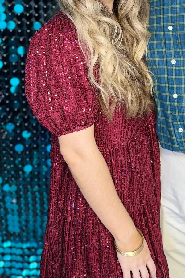 Red Sequin Dress - Image 3