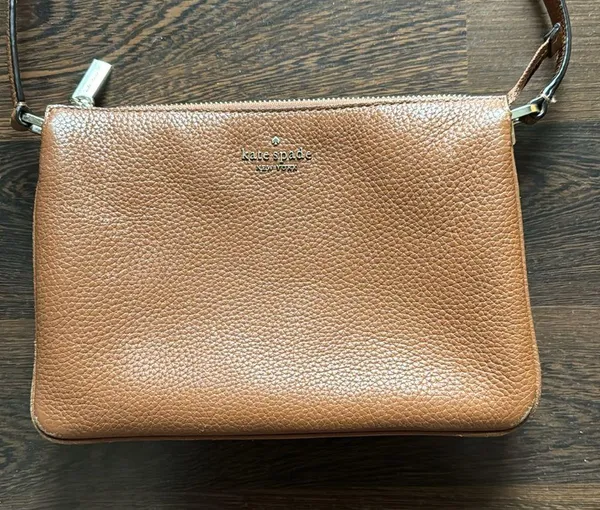 Kate Spade Leather Crossbody Purse Brown - Image 2