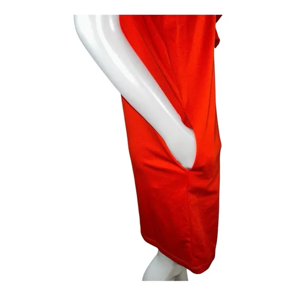 Who What Wear Fiery Red Long Sleeve Sheath Ruffle Dress Size: Small - Image 6