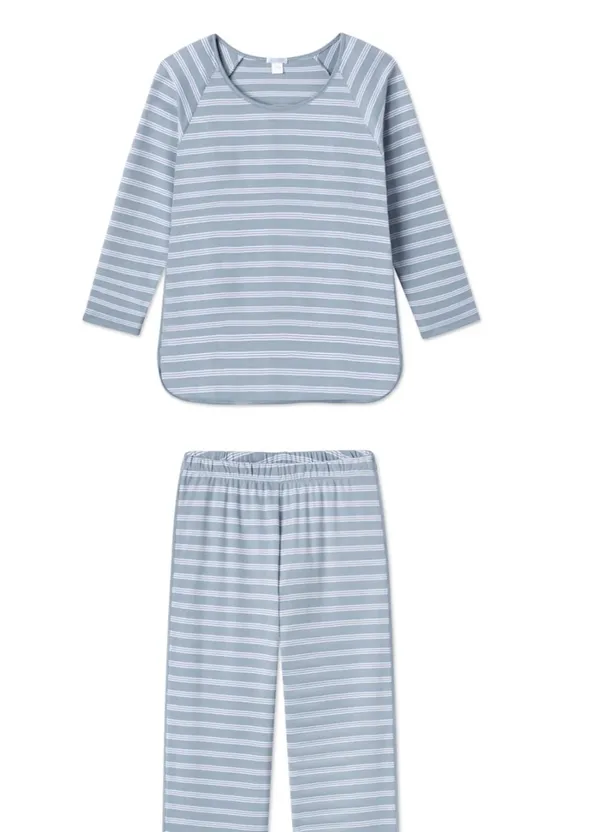 Lake striped pajamas dusty blue - Image 2
