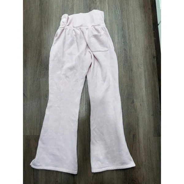 PINK Victoria's Secret Light Pink Flare‎ Sweatpants Foldover Waistband Small - Image 3
