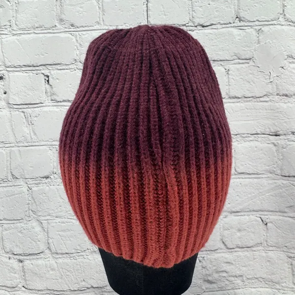 Britt's Knits Double Dip Beanie Rust One Size Hat Ski Cap Red - Image 3