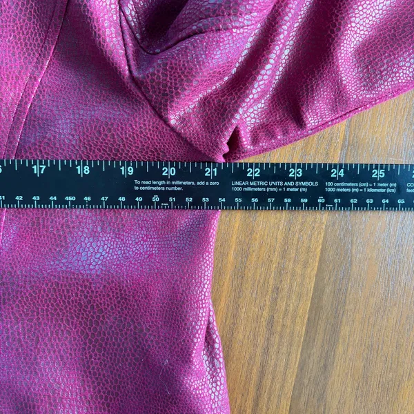 Vintage Kim Rogers Jacket 12P Red Wine Merlot Faux Leather Snakeskin Whimsygoth - Image 7