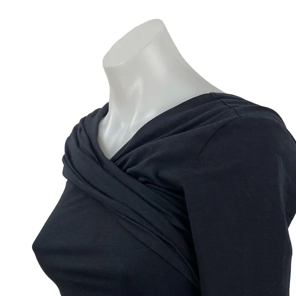 Abercrombie & Fitch Womens Black Draped Ruched Off Shoulder Shirt Blouse Top XS - Image 3