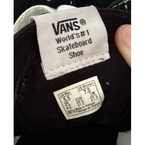 Vans off the Wall Skateboard Shoes Unisex US‎ M5.5 W7 Black White Check Lace-Up - Image 6