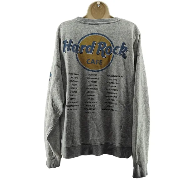 Hard Rock Cafe Back Panel Pullover Sweat Shirt Medium - Image 4
