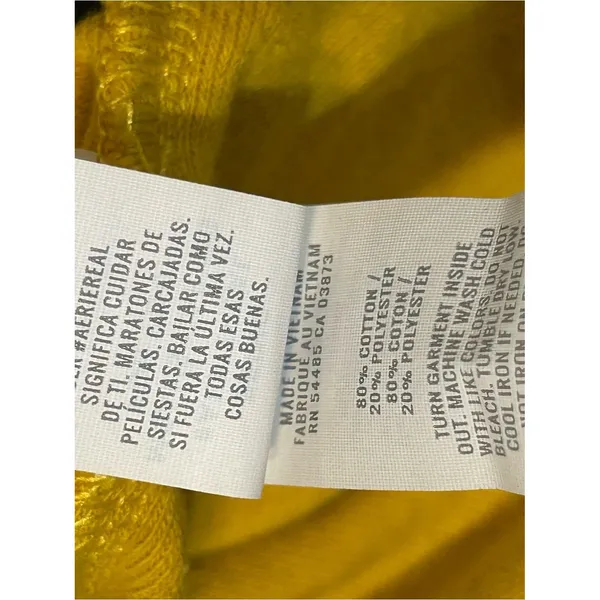 Aerie Yellow Terry Cloth Cinched Reversible Pullover Sweater Women’s Size Small - Image 12