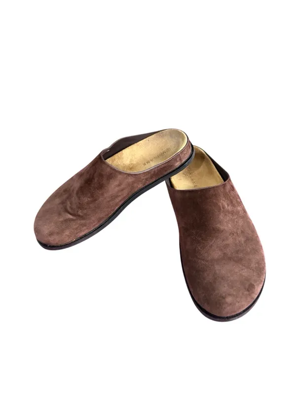 EVERLANE Suede Leather Brown Slip On Mules Clogs - Image 10