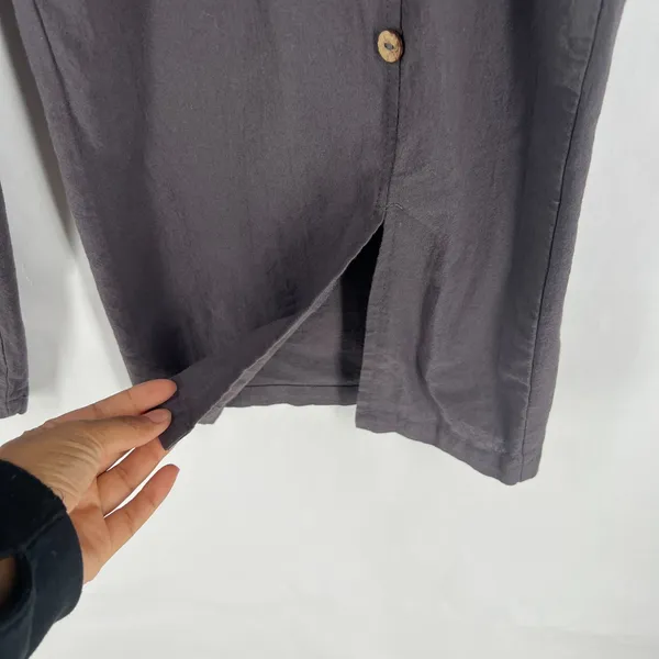 Coco + Carmen Wide Leg Pants Womens L\XL Gray Cotton High‎ Rise Elastic Waist - Image 5