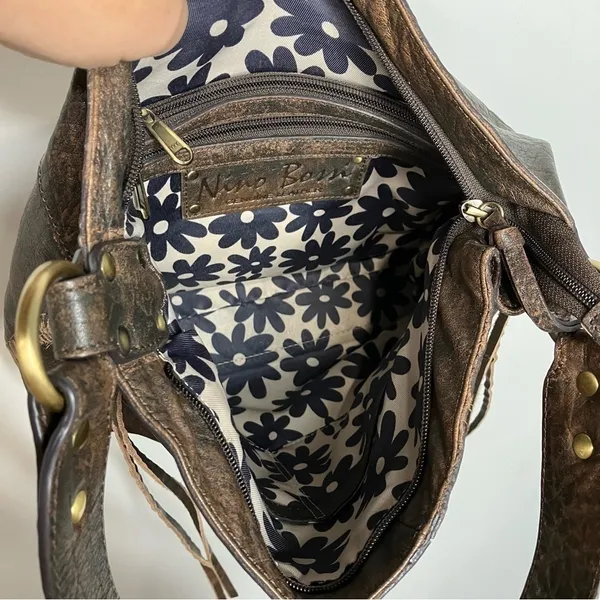 Noni Bossi brown leather hobo‎ bag - Image 6