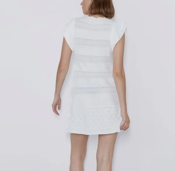 ZARA Knit Ruffled Knit Dress - Image 4