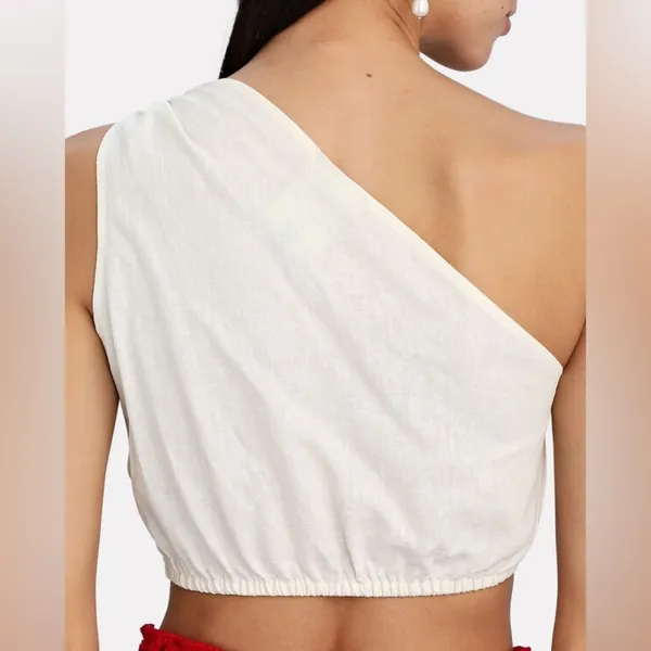 One-Shoulder Twisted Crop Top Size L - Image 3