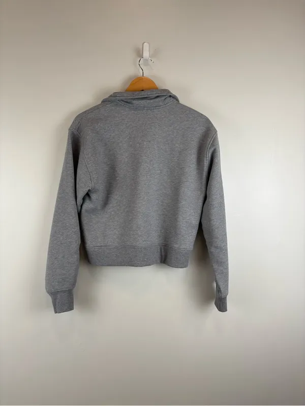 Everlane Luxe Fleece Zip Polo Women's Size Medium Heather Grey - Image 4