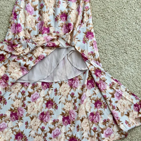 midi floral sun dress with slit - Image 5