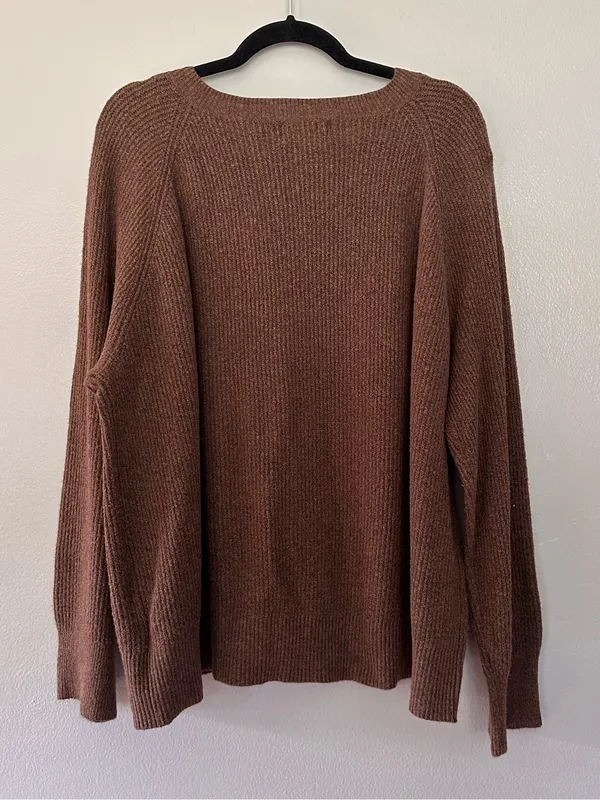 Old Navy Good V-Neck Pullover Sweater Espresso Bark Brown Size XL - Image 9