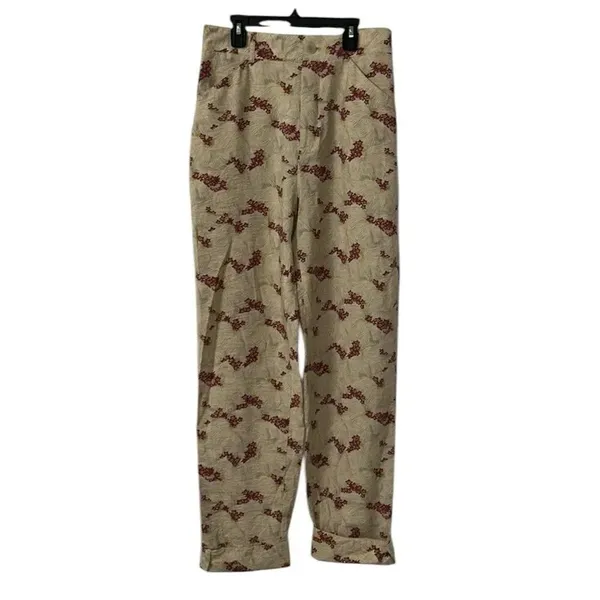 Zara Printed Cuffed Hem Mid-Rise Dress Pants(Size Small) - Image 5