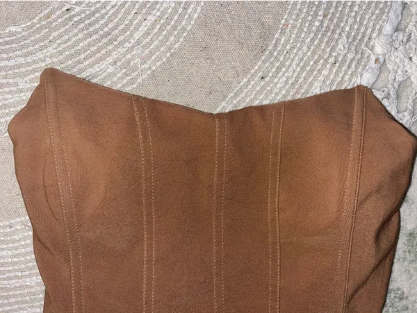 Tiger Mist Tan Corset Top Cropped Small - Image 4