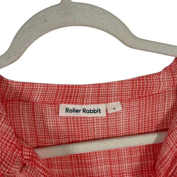 Roller‎ Rabbit Orange Embroidered 100% Cotton Tassel Blouse Preppy Womens Medium - Image 5