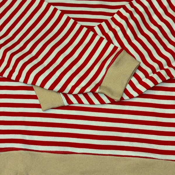 NEW! We The Classic Striped Oversized Crewneck Sweatshirt LARGE Red - Image 6