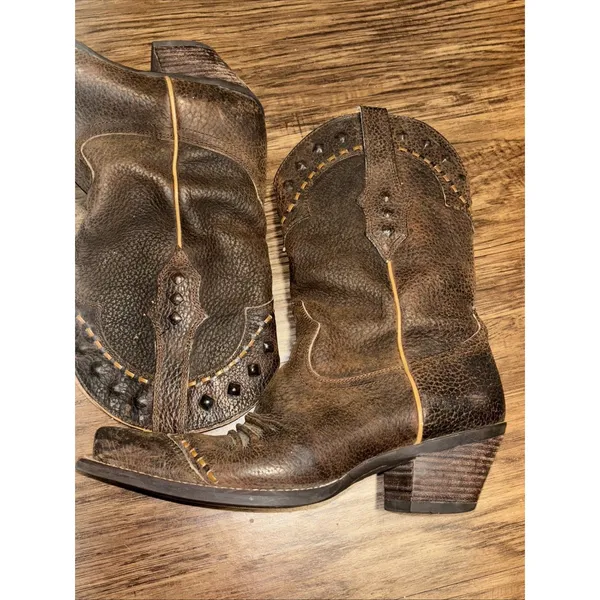 ARIAT Ladies Cowgirl Western Boot Brown distressed Leather Sz 7.5 - Image 10