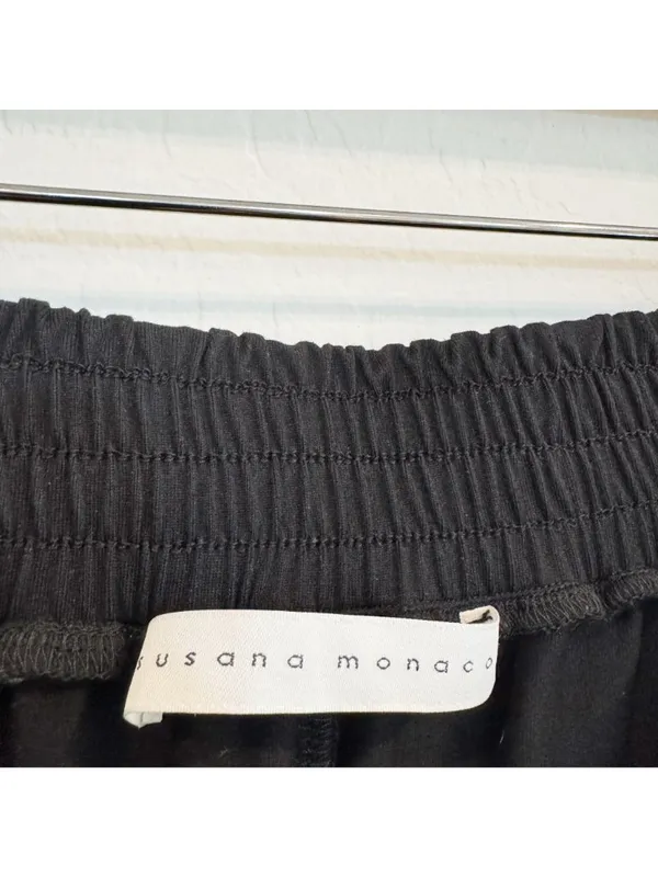 Susana Monaco Pants Size S Black Cargo Jogger‎ High Rise Jersey Model Off Duty - Image 8
