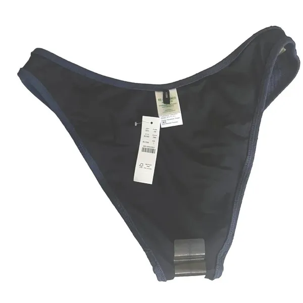 J Crew Steel Blue Textured Curved-Waist Cheeky‎ Bikini Bottom Size Large NWT - Image 4