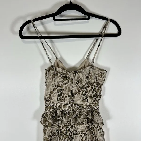Bardot NWT Animal Print Strappy Layered‎ Dress Tiered Ruffle Women’s Size 4/XS - Image 8