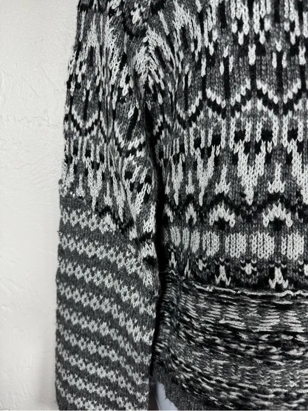 Steve Madden Indie Sweater Fair Isle Mock Neck Size Small - Image 6