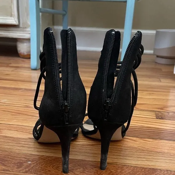 Black Strappy Women's Heels - Image 4