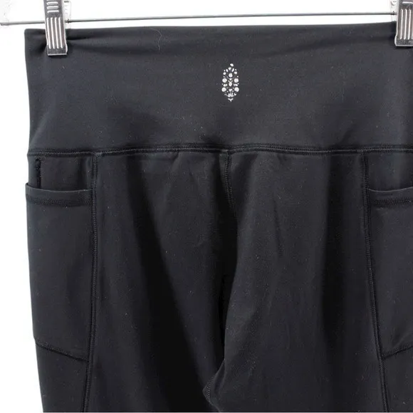 Free People Movement Black Ruched Hem Yoga Dance Leggings Athletic Comfort M - Image 5
